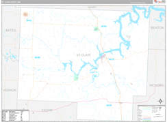St. Clair County, MO Digital Map Premium Style